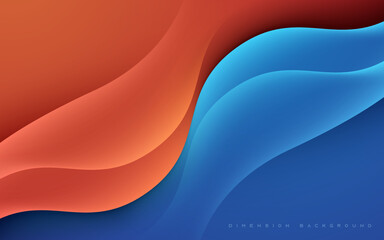 Wall Mural - abstract blue and orange dynamic background light and shadow effect