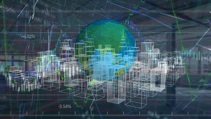 Poster - Animation of data processing over city and globe