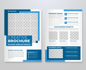 Wall Mural - business flyer template with minimalist layout and modern style use for corporate brochure and presentation