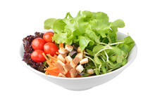 Salad In Plate Isolated On Transparent Png