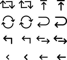 Poster - Arrows icon set. Black arrows on white background..eps