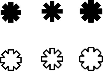 Poster - Asterisk icon set on white background.eps