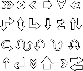 Poster - Black arrow icons set. Vector illustration on white background