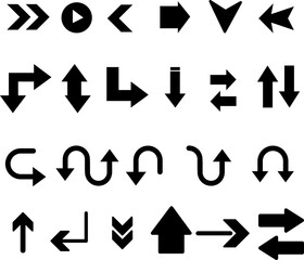 Poster - Black arrow icons set. Vector illustration on white background..eps