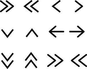 Poster -  Simple arrows icon set. Line arrows on white background..eps