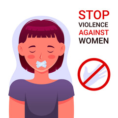 Stop violence against women, illustration of campaign to stop violence against women