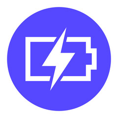 Poster - charging battery icon, round png pictogram