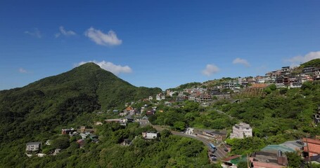 Sticker - Jiufen village on the mountain in Taiwan