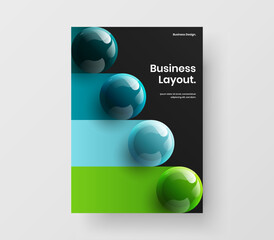 Wall Mural - simple presentation a4 design vector illustration. bright 3d balls corporate cover concept.