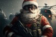 santa claus with weapon illustration