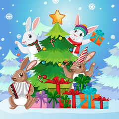 Wall Mural - Happy New Year 2023 Banner in Christmas theme