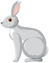 Wall Mural - cute grey rabbit cartoon character
