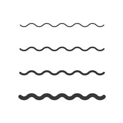 wave zigzag line simple thin to thick element decor design vector or single ripple curve zig zag wig