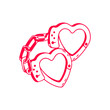 heart shaped handcuffs vector illustration concept