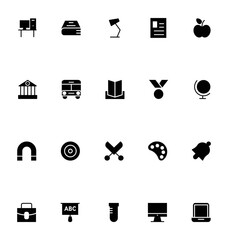 Canvas Print - Education Glyph Vector Icons 