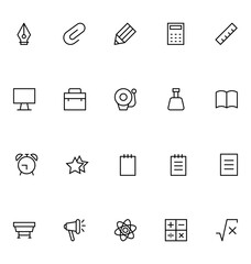 Canvas Print - Education Line Vector Icons 