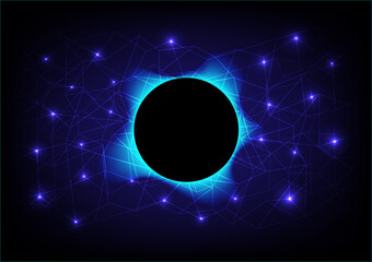 Poster - abstract background
spherical geometry, with a beautiful blue aura, located on the wireframe, with bright spots space in the center of the circle on a black background
