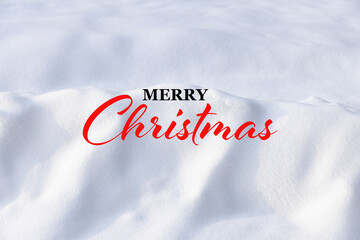 Poster - white snow with the inscription Merry Christmas