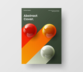 Modern booklet A4 design vector layout. Premium realistic balls postcard concept.