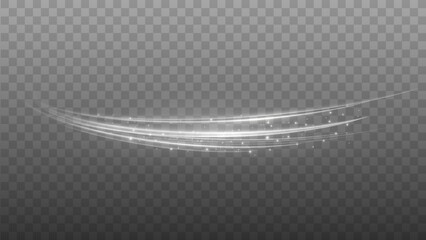 Poster - Shining lines. Glowing Trail Wave Vector Light Effect. Vector illustration