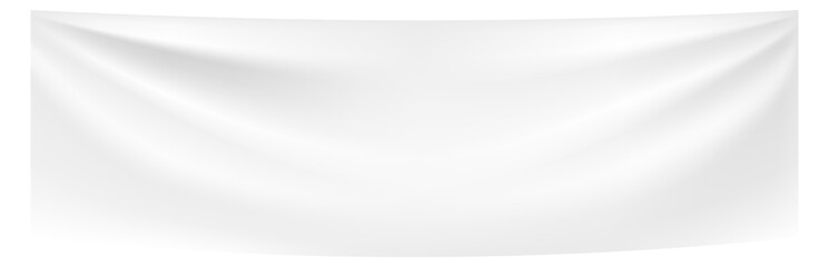 Wall Mural - Hanging blank cloth. White realistic fold mockup