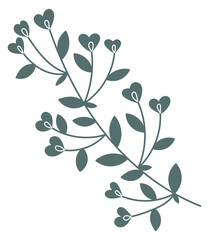 Poster - decorative natural plant branch. botanical print element