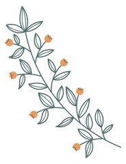 Poster - floral print element. yellow flowers blooming branch