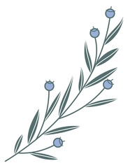 Poster - herbal print element. flourish branch wedding decoration