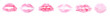 © New Africa - Set with lipstick kiss marks on white background, top view. Banner design