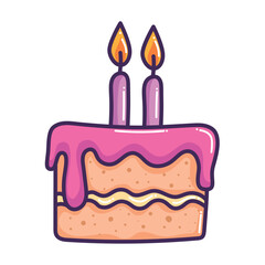 Poster - sweet cake with two candles