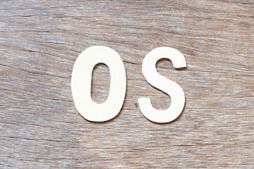 Canvas Print - Alphabet letter in word OS (Abbreviation of Operating system) on wood background