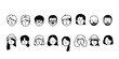 © studio.koon - Outline avatars profile set office workers , hand-drawn icon style , flat line vector.