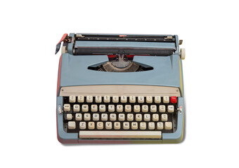 Vintage typewriter isolated on transparent no background cutout