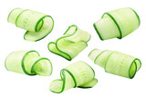 Fototapeta  - Cucumber curls, rolled up slices or shavings, isolated png