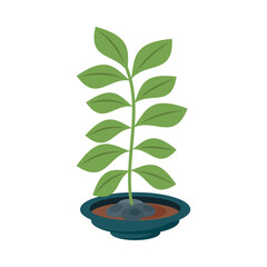 Sticker - houseplant in green bowl