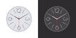 © Роман Ярощук - Watch faces. Modern clock faces. Classic watch dial. Clock faces on white and black background. Vector illustration