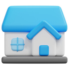 Sticker - house 3d render icon illustration