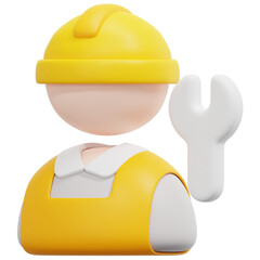 Poster - worker 3d render icon illustration