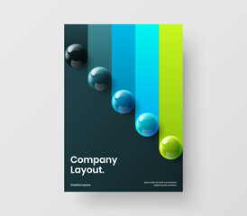 Wall Mural - abstract 3d balls annual report illustration. creative magazine cover a4 vector design layout.