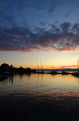 Canvas Print - Abend am Genfer See bei Evian-les-Bains