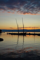 Poster - Abend am Genfer See bei Evian-les-Bains