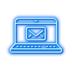 Poster - e-mail line icon. message correspondence sign. neon light effect outline icon.
