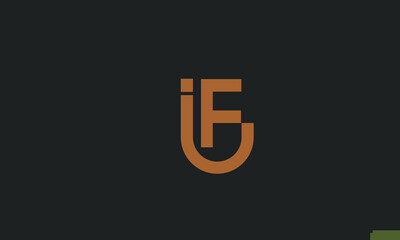 Alphabet letters Initials Monogram logo UF, FU, U and F