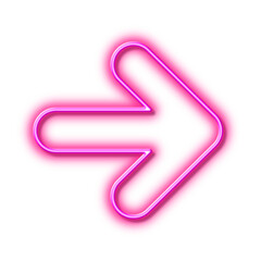 Poster - Next arrow line icon. Forward Arrowhead. Neon light effect outline icon.