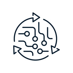 Digital transformation concept. Vector icon isolated on white background.