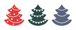 © graphic_arts - Decorated Christmas tree set. Set of flat vector icons. Clipart isolated on white background.