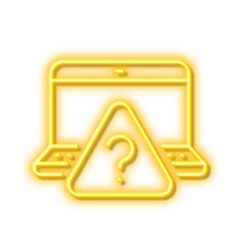 Poster - online question line icon. quiz sign. neon light effect outline icon.