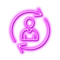 Aufkleber - human resources line icon. user profile sign. neon light effect outline icon.
