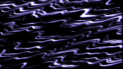 Fototapete - Glitch distorted style wavy background. Digital modern effect of damaged screen made of lines. For game screens, web-sites, designs, banners and business. 3d rendering.