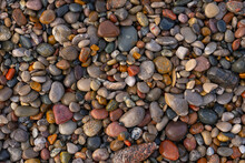 Multi Coloured Stones Along The Shore Of Lake Huron Near Grand Bend, Ontario; Grand Bend, Ontario, Canada